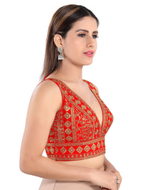 Signature V Neck Embroidery Sequence Blouse