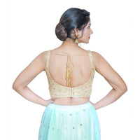 Sequence Net Sweetheart Neck Sleeveless Blouse