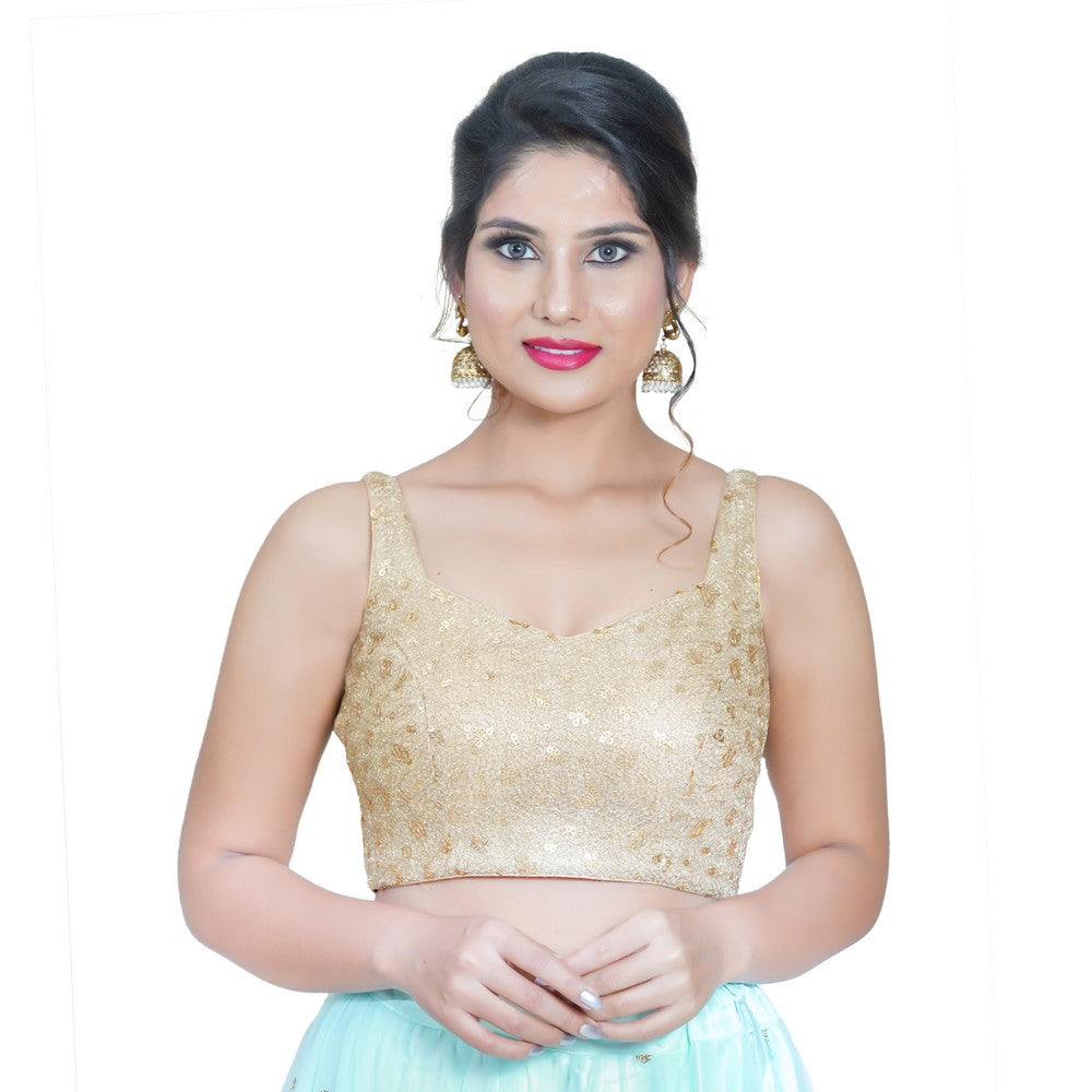 Sequence Net Sweetheart Neck Sleeveless Blouse