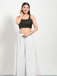 Sequence Zig Zah Thread Round Neck Blouise