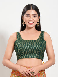 Sequence Zig Zah Thread Round Neck Blouise