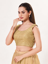 Sequence Zig Zah Thread Round Neck Blouise