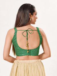 Sequence Zig Zah Thread Round Neck Blouise