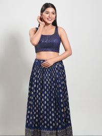 Sequence Zig Zah Thread Round Neck Blouise