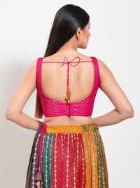 Sequence Zig Zah Thread Round Neck Blouise