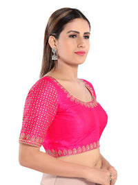 Machine Embroidery Zari Work Silk Blouse
