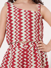 Girls Printed Crop Top With Palazzo Co-Ord Set