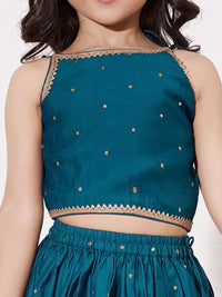 Girls Embellished Lehenga Choli With Net Dupatta