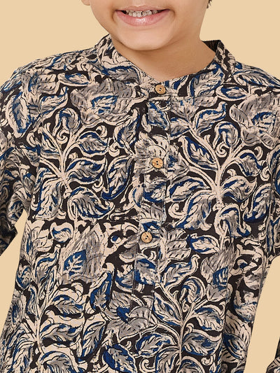 Boys Printed Cotton Kurta Pyjama Set