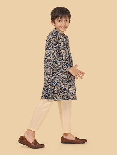 Boys Printed Cotton Kurta Pyjama Set