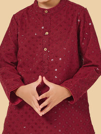 Boys Embroidered Kurta Pyjama Set