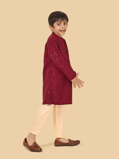Boys Embroidered Kurta Pyjama Set