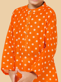 Boys Polka Dot Kurta Pyjama Set