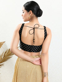Signature Round Neck Butti Sleeveless Blouse