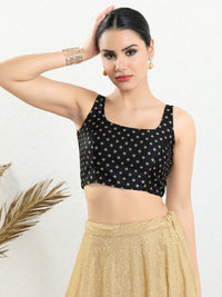 Signature Round Neck Butti Sleeveless Blouse