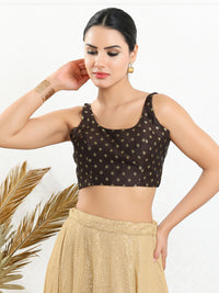 Signature Round Neck Butti Sleeveless Blouse