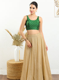 Signature Round Neck Butti Sleeveless Blouse
