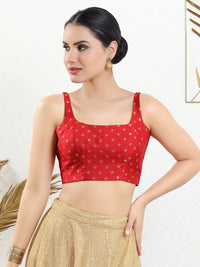 Signature Round Neck Butti Sleeveless Blouse