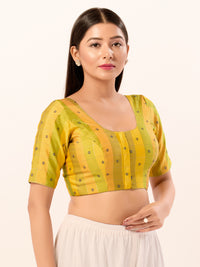 Multi Checks South Indian Saree Front Open Blouse