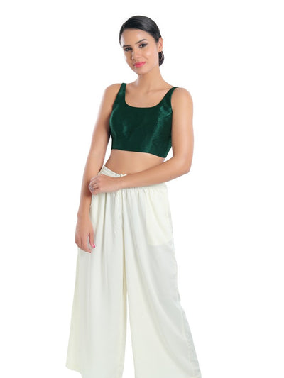 Dupion Silk Round Neck Sleeveless Blouse