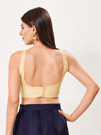 Dupion Silk Round Neck Sleeveless Blouse