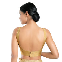 Dupion Silk Round Neck Sleeveless Blouse