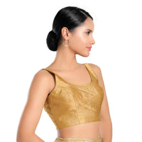Dupion Silk Round Neck Sleeveless Blouse