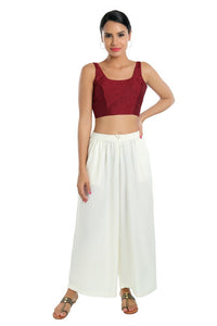 Dupion Silk Round Neck Sleeveless Blouse