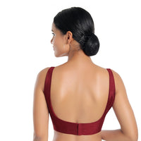 Dupion Silk Round Neck Sleeveless Blouse