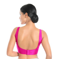 Dupion Silk Round Neck Sleeveless Blouse