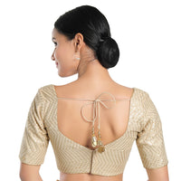 Sequence Zig Zag Lines Embroidery Paan Neck Bvlouse