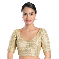 Sequence Zig Zag Lines Embroidery Paan Neck Bvlouse