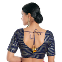 Sequence Zig Zag Lines Embroidery Paan Neck Bvlouse