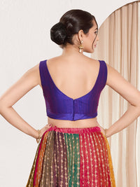 Vamas V Neck Yoke Solid Sleeveless Blouse