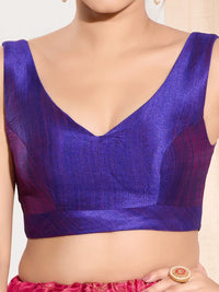 Vamas V Neck Yoke Solid Sleeveless Blouse