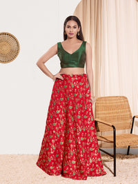 Vamas V Neck Yoke Solid Sleeveless Blouse