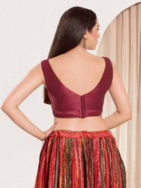 Vamas V Neck Yoke Solid Sleeveless Blouse