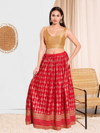 Vamas V Neck Yoke Solid Sleeveless Blouse