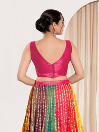 Vamas V Neck Yoke Solid Sleeveless Blouse