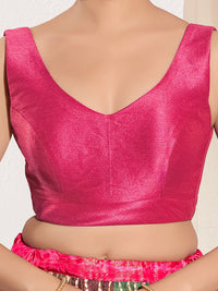 Vamas V Neck Yoke Solid Sleeveless Blouse