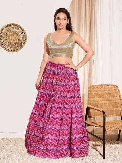Vamas Shimmer V Neck Yoke Solid Sleeveless Blouse
