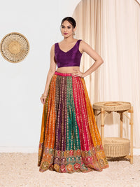 Vamas V Neck Yoke Solid Sleeveless Blouse