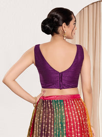 Vamas V Neck Yoke Solid Sleeveless Blouse