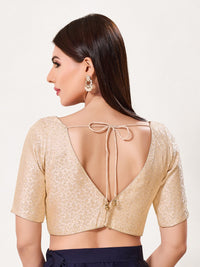 Vamas Basic Gold Brocade Blouse