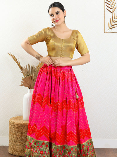 Slub Tissue Round Neck Essential Festive Blouse