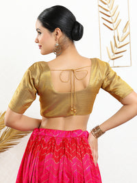 Slub Tissue Round Neck Essential Festive Blouse
