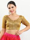 Slub Tissue Round Neck Essential Festive Blouse