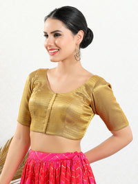 Slub Tissue Round Neck Essential Festive Blouse