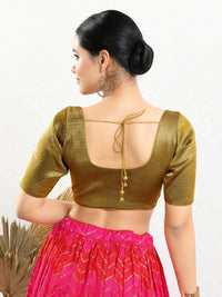 Slub Tissue Round Neck Essential Festive Blouse