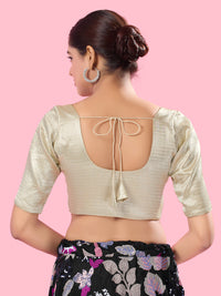 Slub Tissue Round Neck Essential Festive Blouse